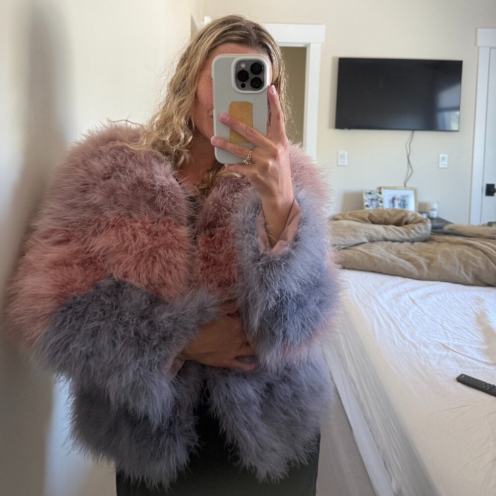 Pello Bello Feathered Tri Color Coat